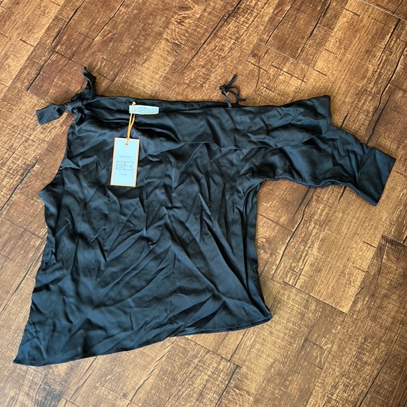 NEW SGxEleazar luxury resort top one off the shoulder geometric asymmetrical